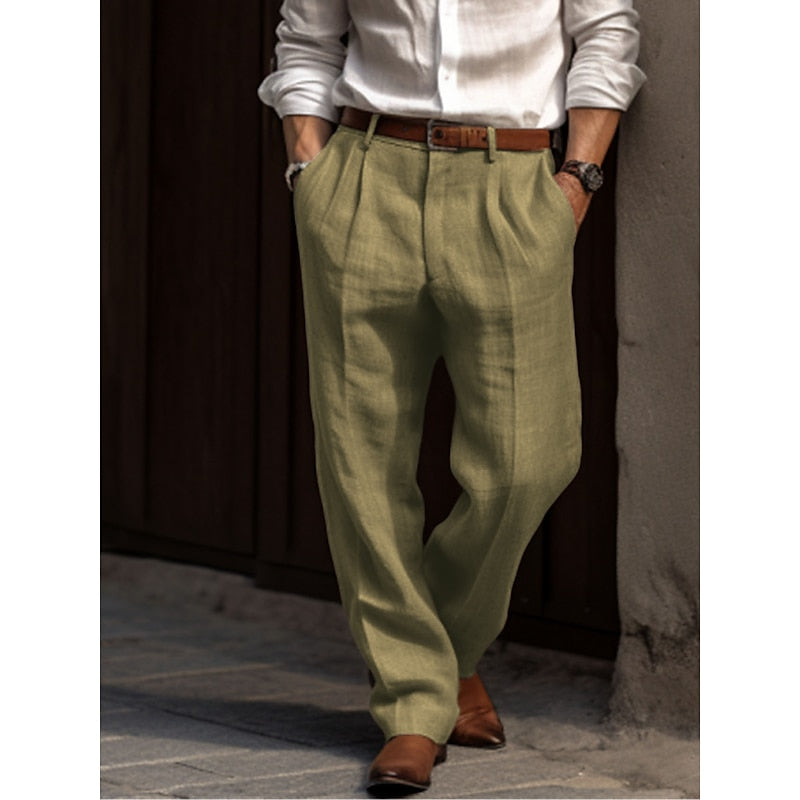 Pantaloni Uomo in Lino Traspiranti - Stile Casual Elegante