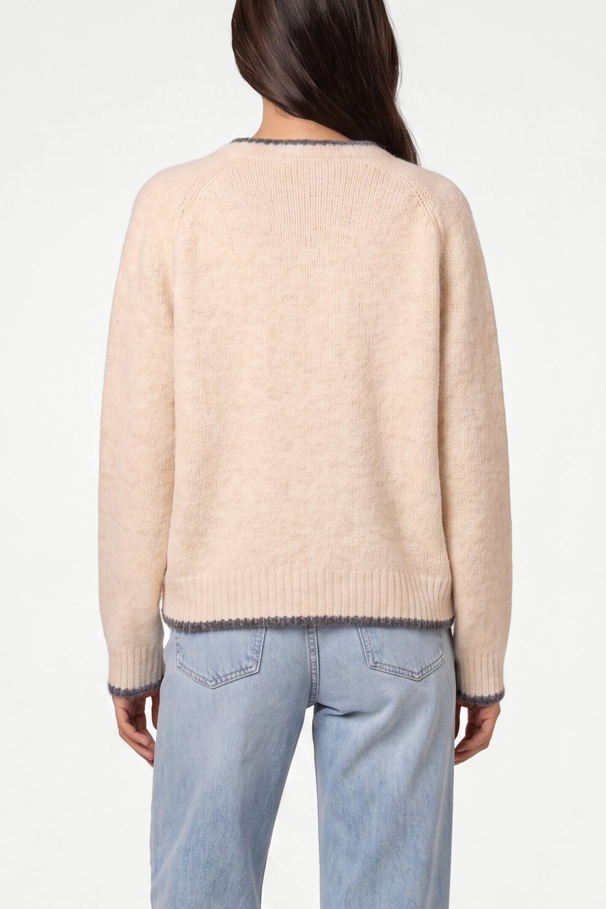 Cardigan Donna Girocollo in Misto Lana