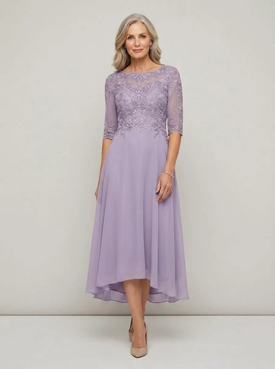 Elodie Mother of the Bride Wedding Guest Midi Dress with Sleeves_7