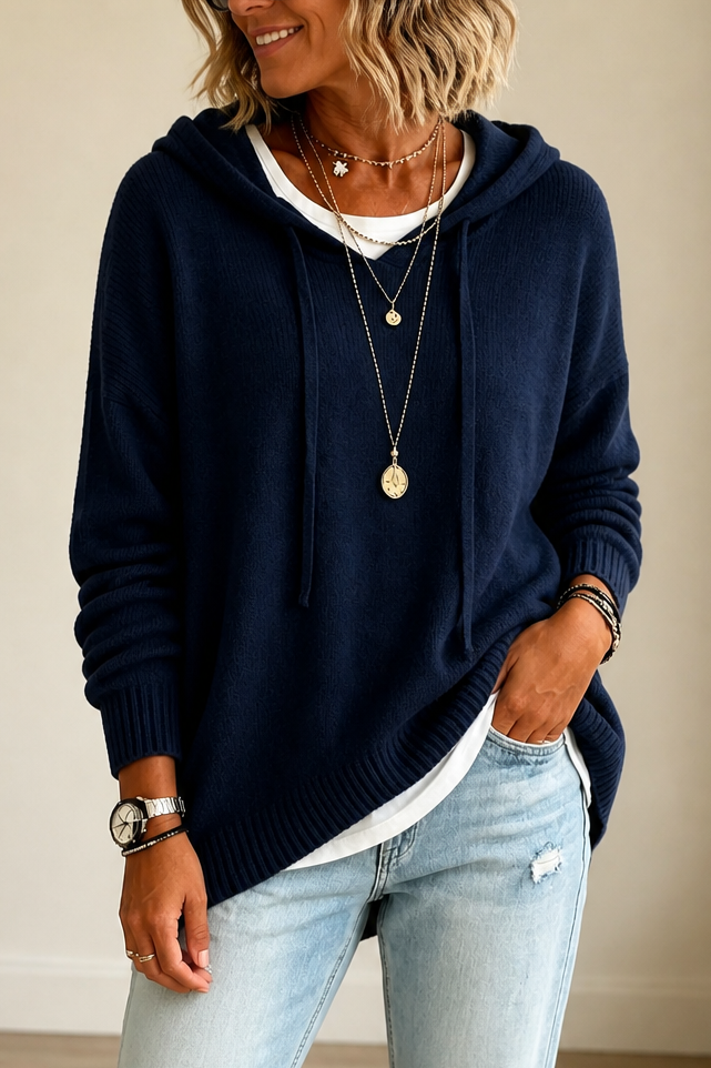 Maglione Oversize con Cappuccio e Coulisse