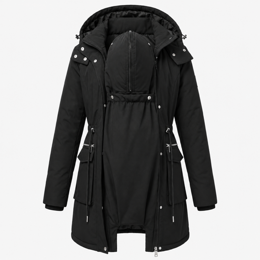 3-in-1 maternity winter parka detachable puffer coat in black
