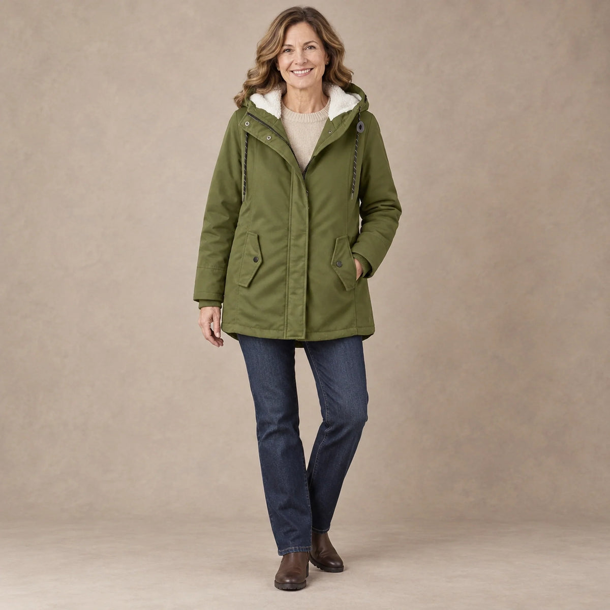 parka coat — Aurora Olive Green