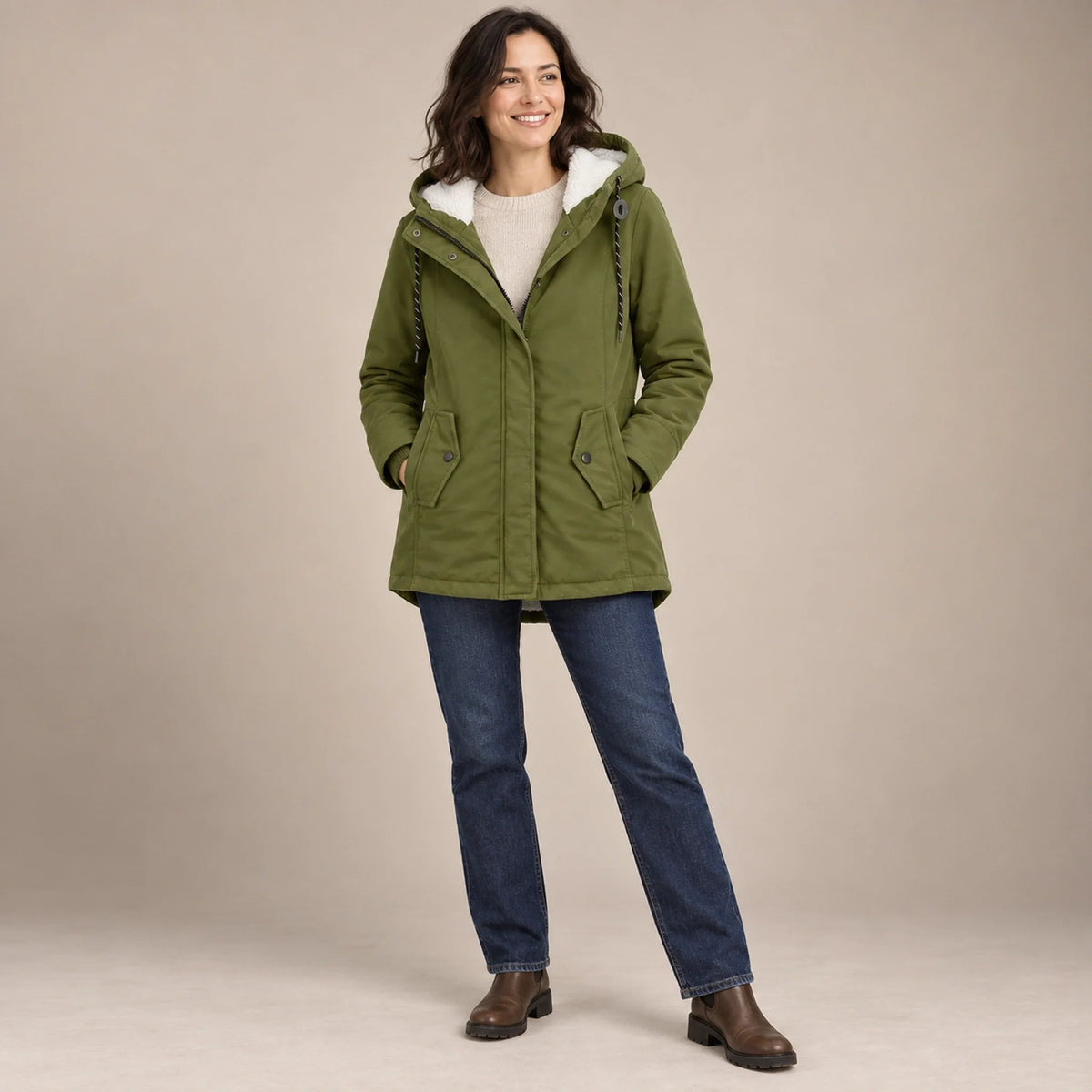 parka coat — Aurora Olive Green alternate angle — view 10