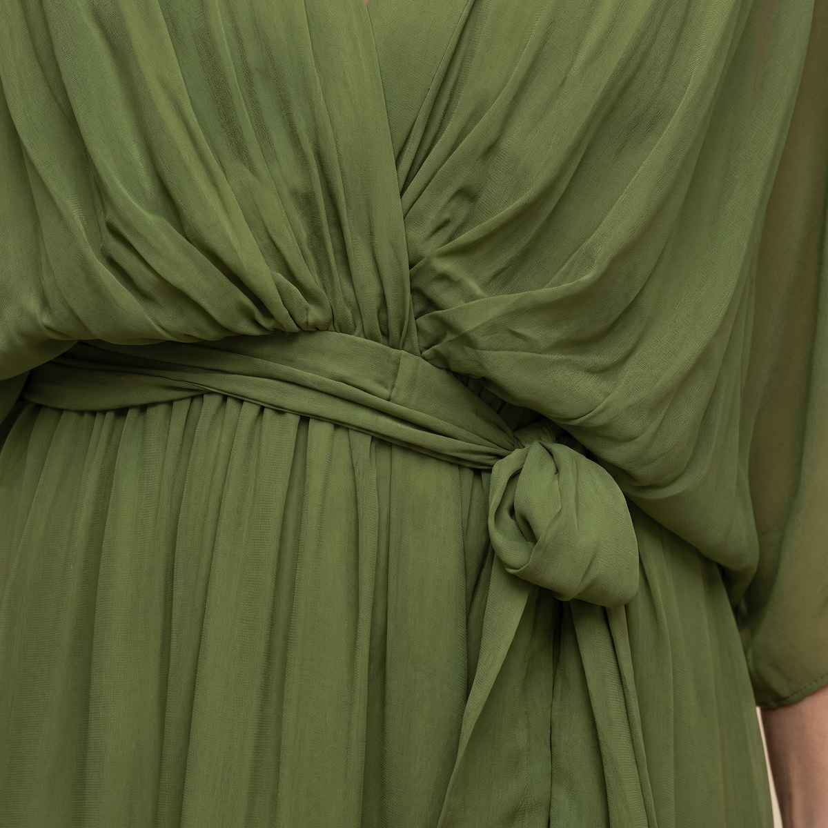 Abito Donna a Portafoglio Midi con Scollo a V