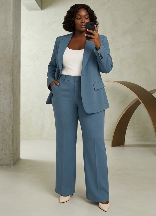 Completo Donna Elegante Blazer e Pantaloni Sartoriale Slim Fit