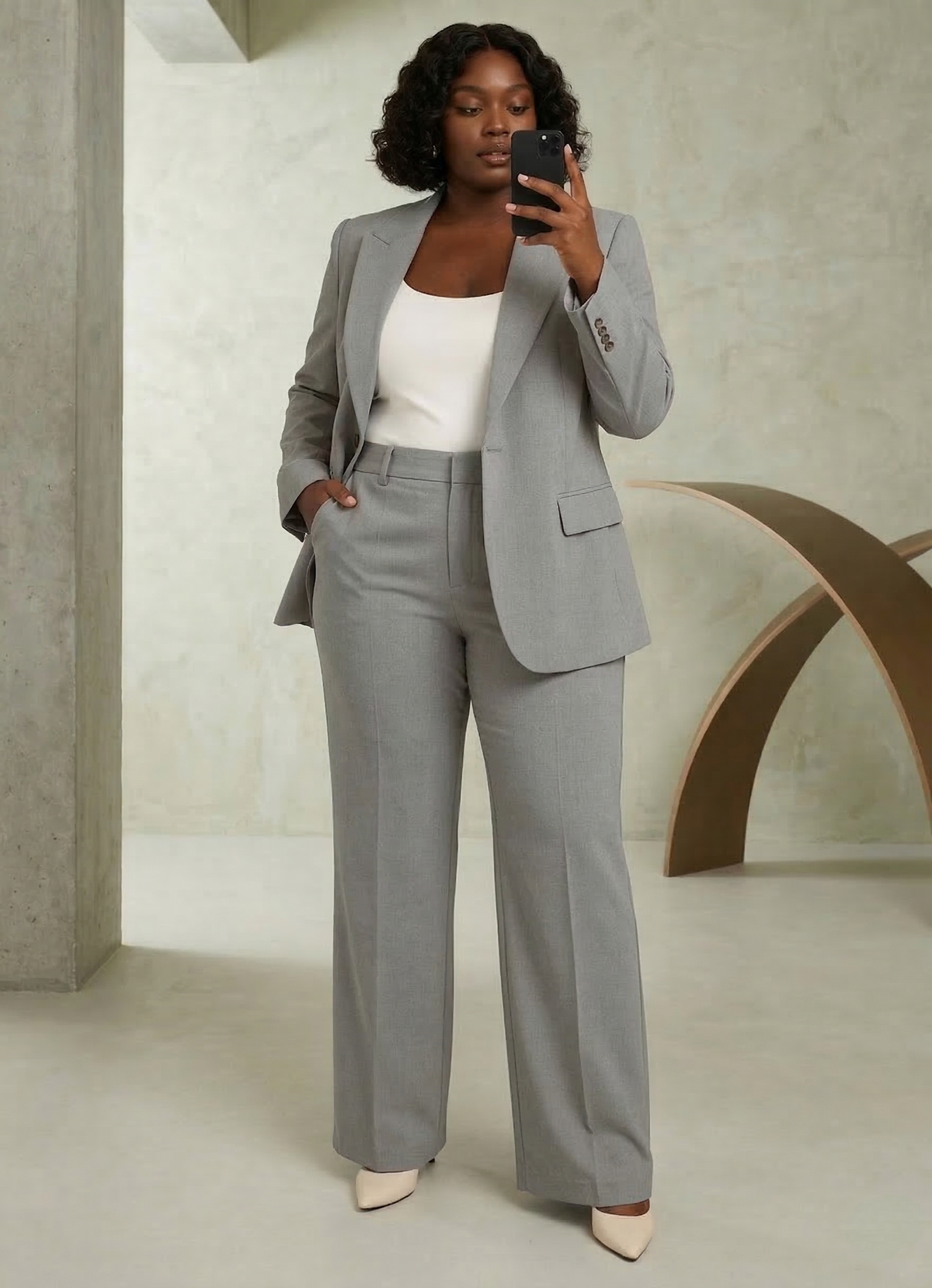 Completo Donna Elegante Blazer e Pantaloni Sartoriale Slim Fit