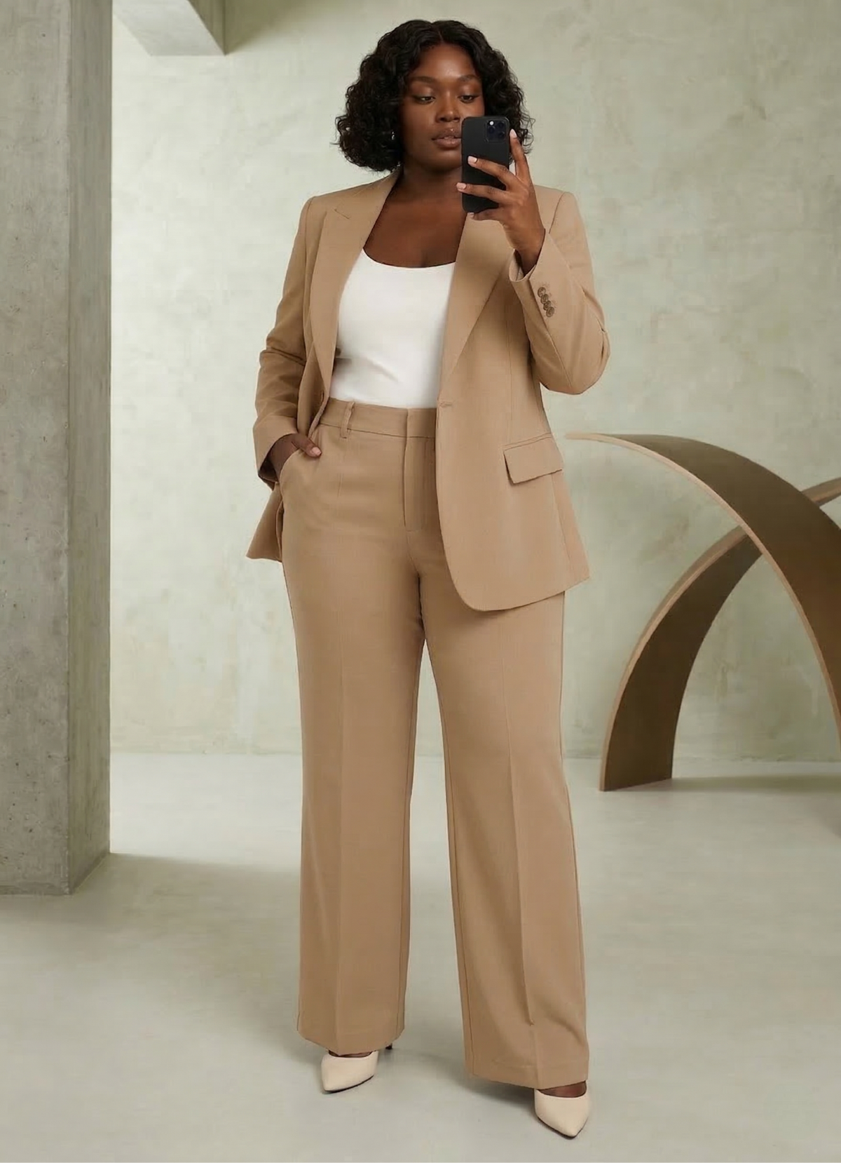 Completo Donna Elegante Blazer e Pantaloni Sartoriale Slim Fit
