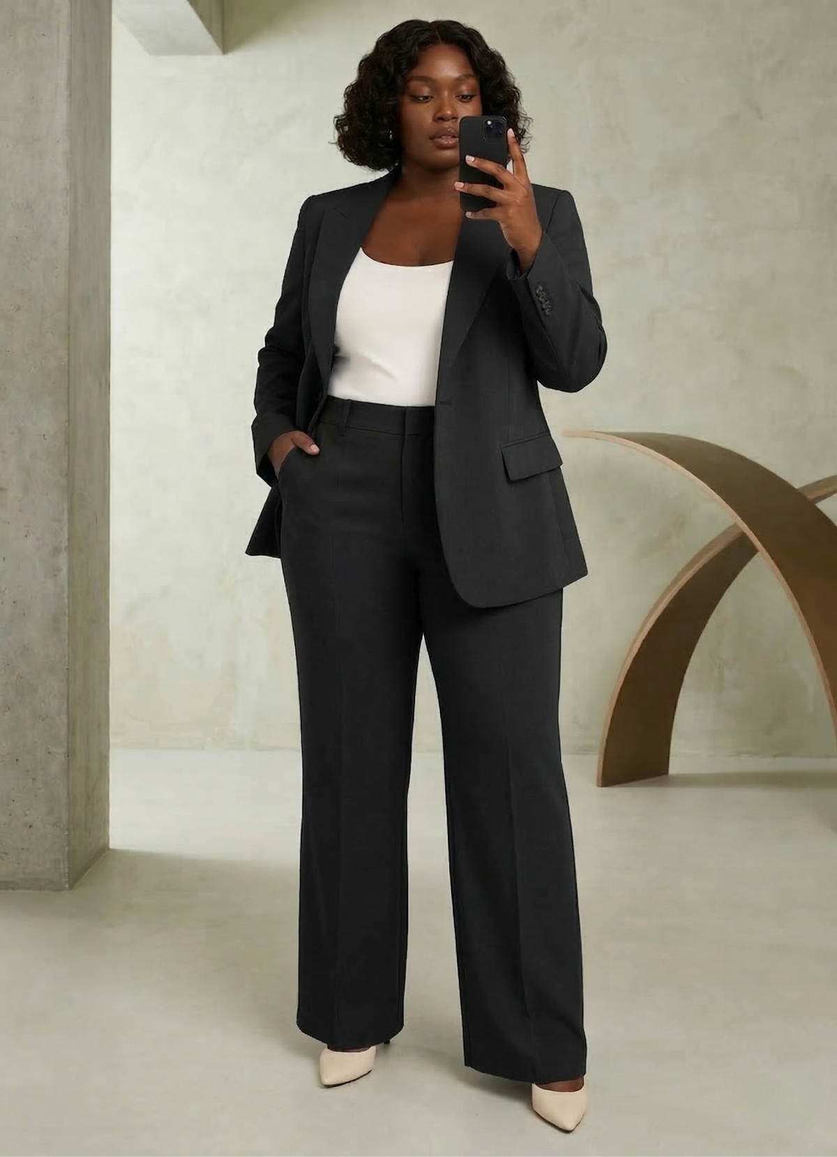 Completo Donna Elegante Blazer e Pantaloni Sartoriale Slim Fit