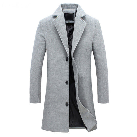 Trench Coat Uomo Invernale Imbottito Cappotto Lungo