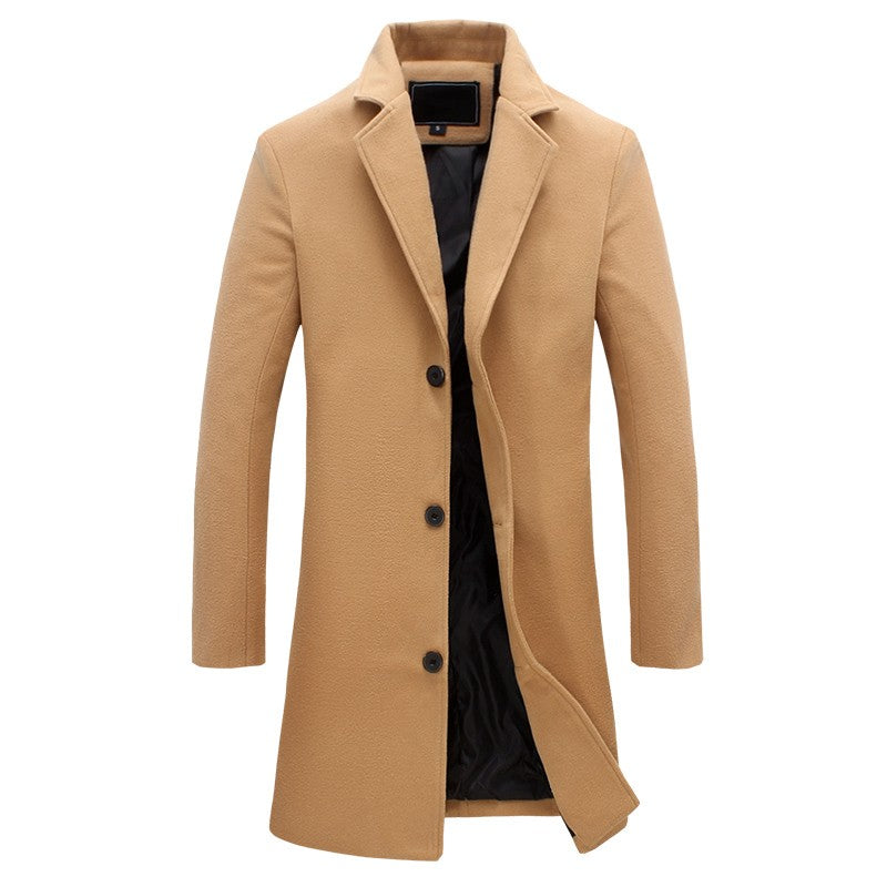 Trench Coat Uomo Invernale Imbottito Cappotto Lungo