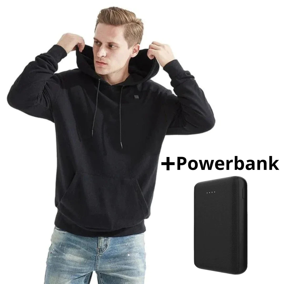 Felpa con Cappuccio Riscaldata Unisex con Powerbank