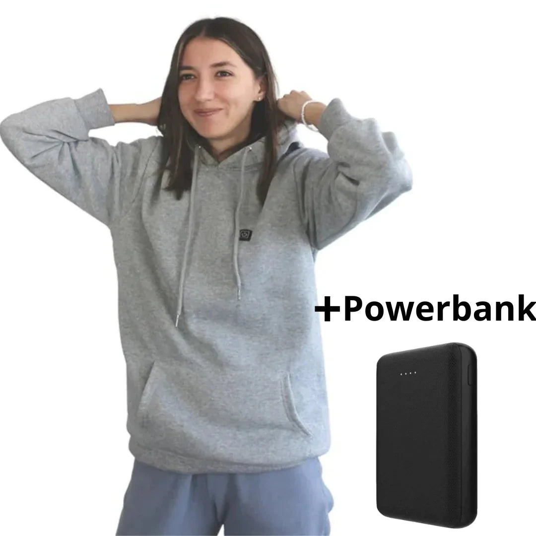 Felpa con Cappuccio Riscaldata Unisex con Powerbank