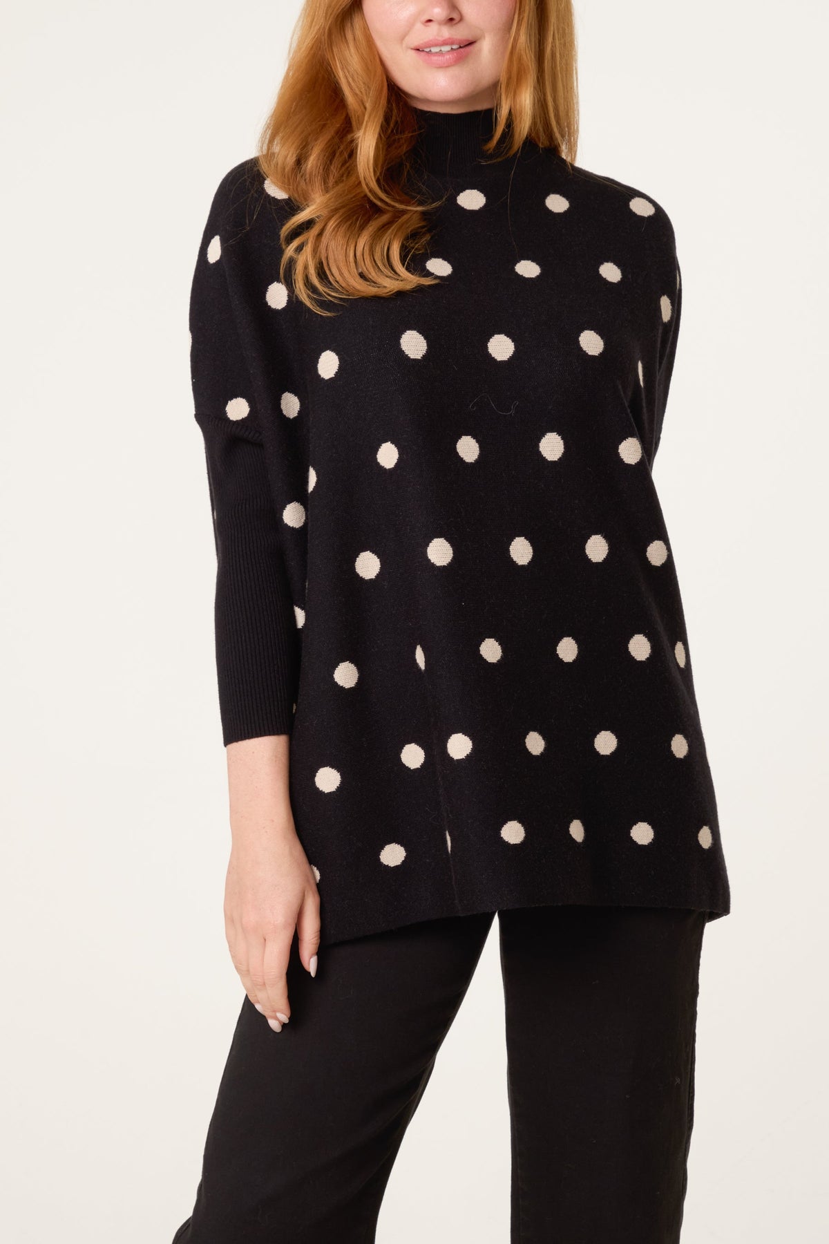 Maglione Donna a Pois Manica Pipistrello
