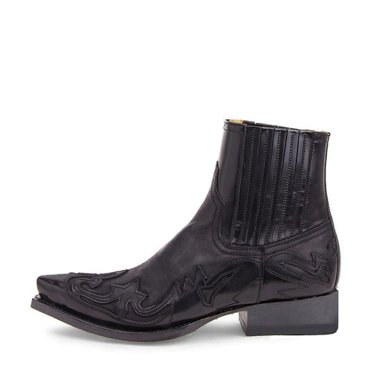 Stivali Texani Unisex in Vera Pelle con Ricamo - Stile Western