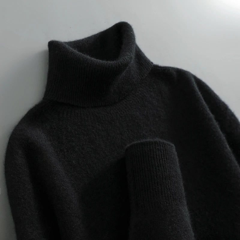 Maglione Donna Dolcevita a Coste con Maniche Lunghe