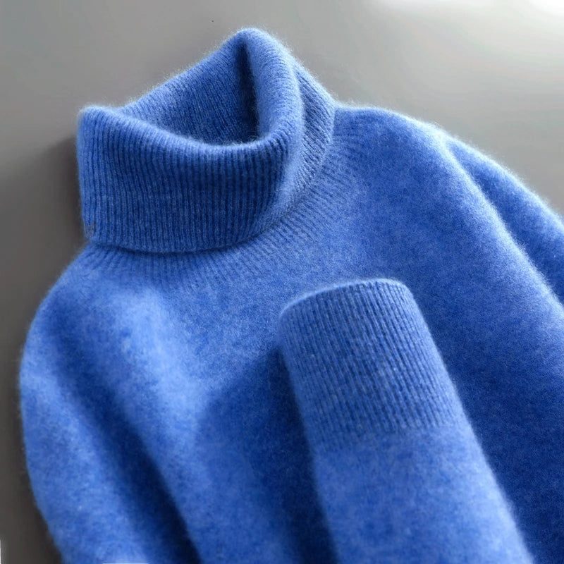 Maglione Donna Dolcevita a Coste con Maniche Lunghe