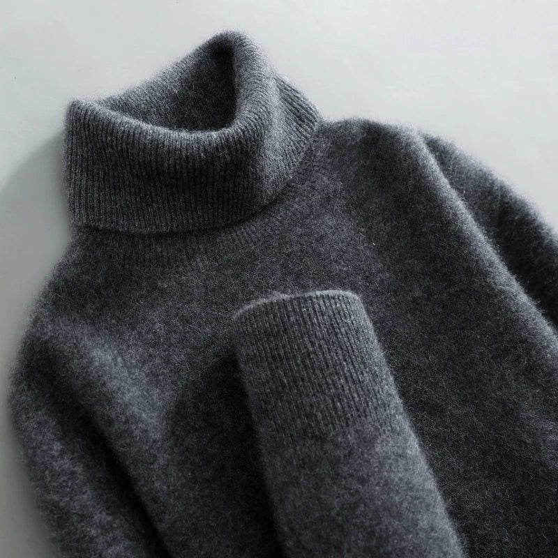 Maglione Donna Dolcevita a Coste con Maniche Lunghe
