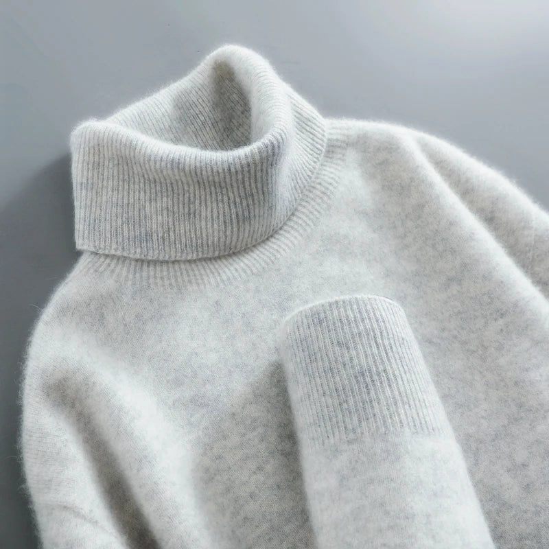 Maglione Donna Dolcevita a Coste con Maniche Lunghe
