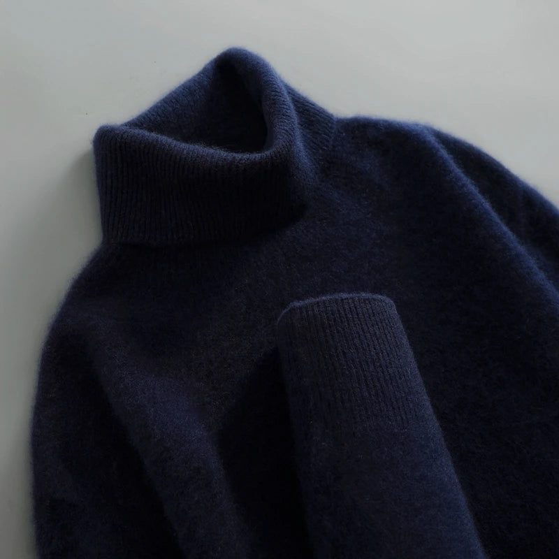 Maglione Donna Dolcevita a Coste con Maniche Lunghe