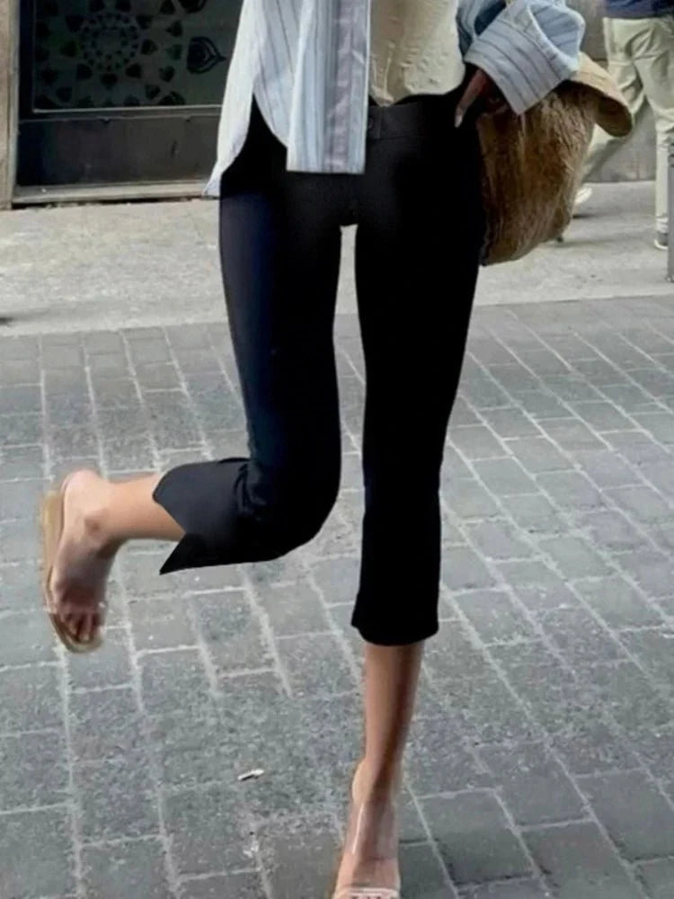 Pantaloni Slim Fit Donna – Lunghezza Tre Quarti, Adatti per Uso Casual e Lavoro