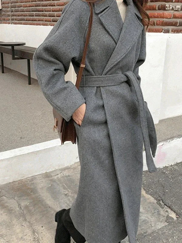 Cappotto Donna in Misto Lana, Lungo dal Taglio Classico