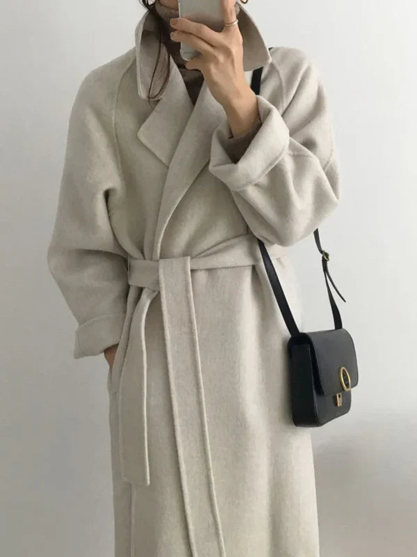 Cappotto Donna in Misto Lana, Lungo dal Taglio Classico