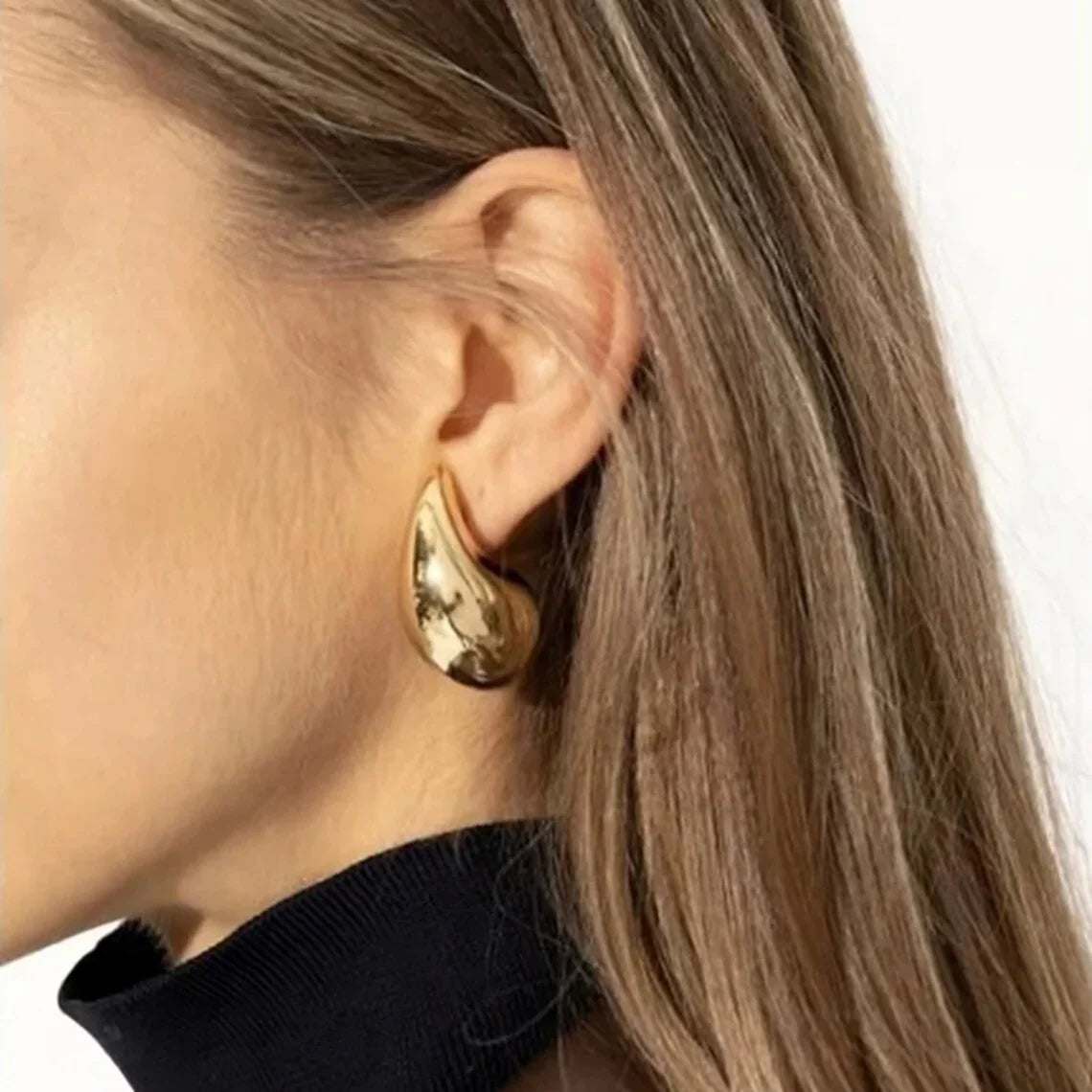Orecchini Donna a Goccia Placcati Oro in Acciaio Inossidabile