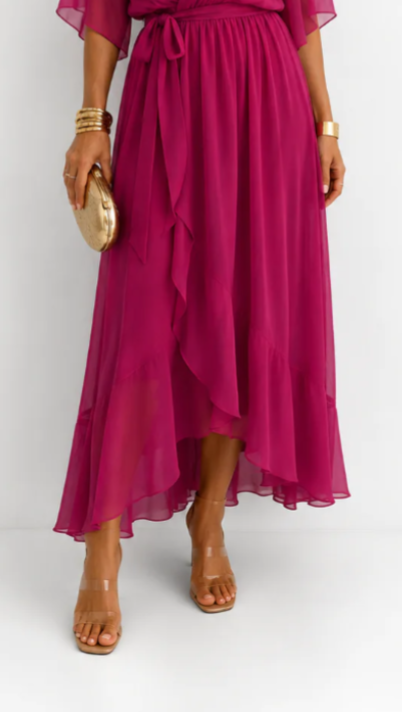 Abito Elegante da Donna a Portafoglio in Chiffon