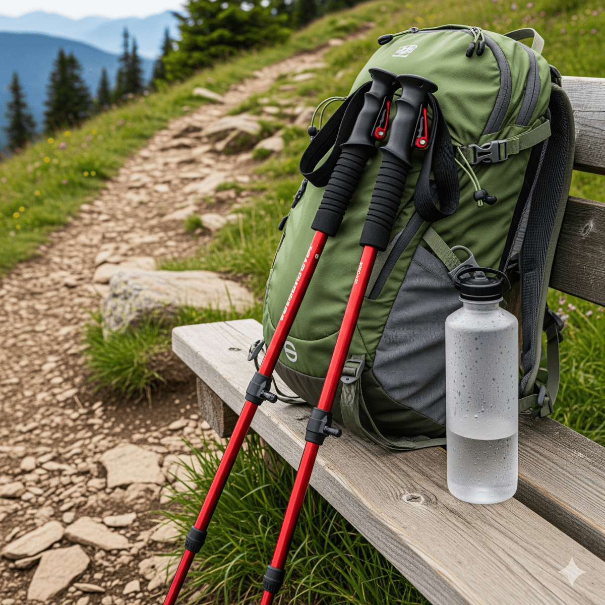 Bastoncini da Trekking Regolabili in Alluminio e Carbonio
