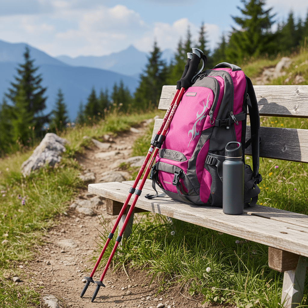 Bastoncini da Trekking Regolabili in Alluminio e Carbonio