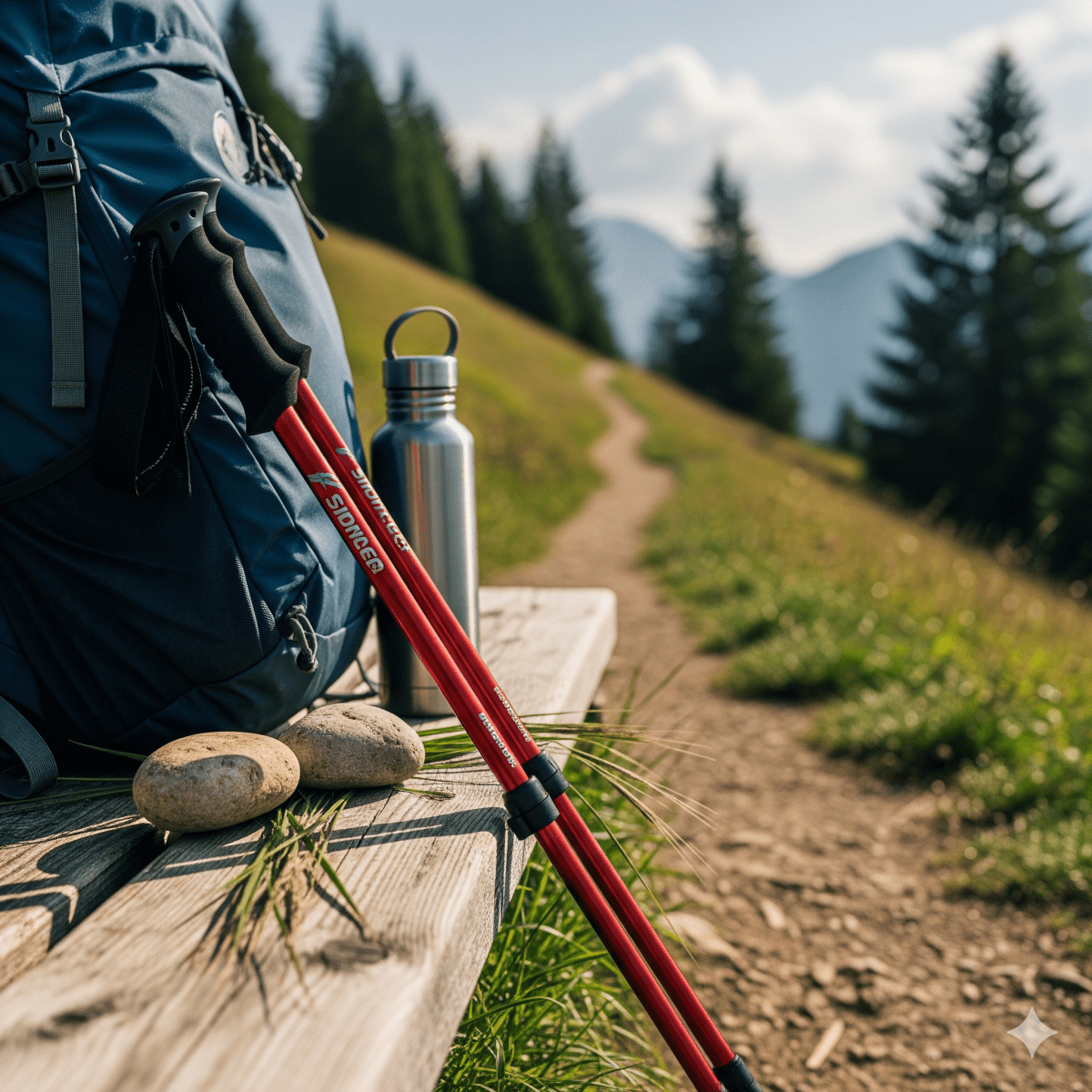 Bastoncini da Trekking Regolabili in Alluminio e Carbonio