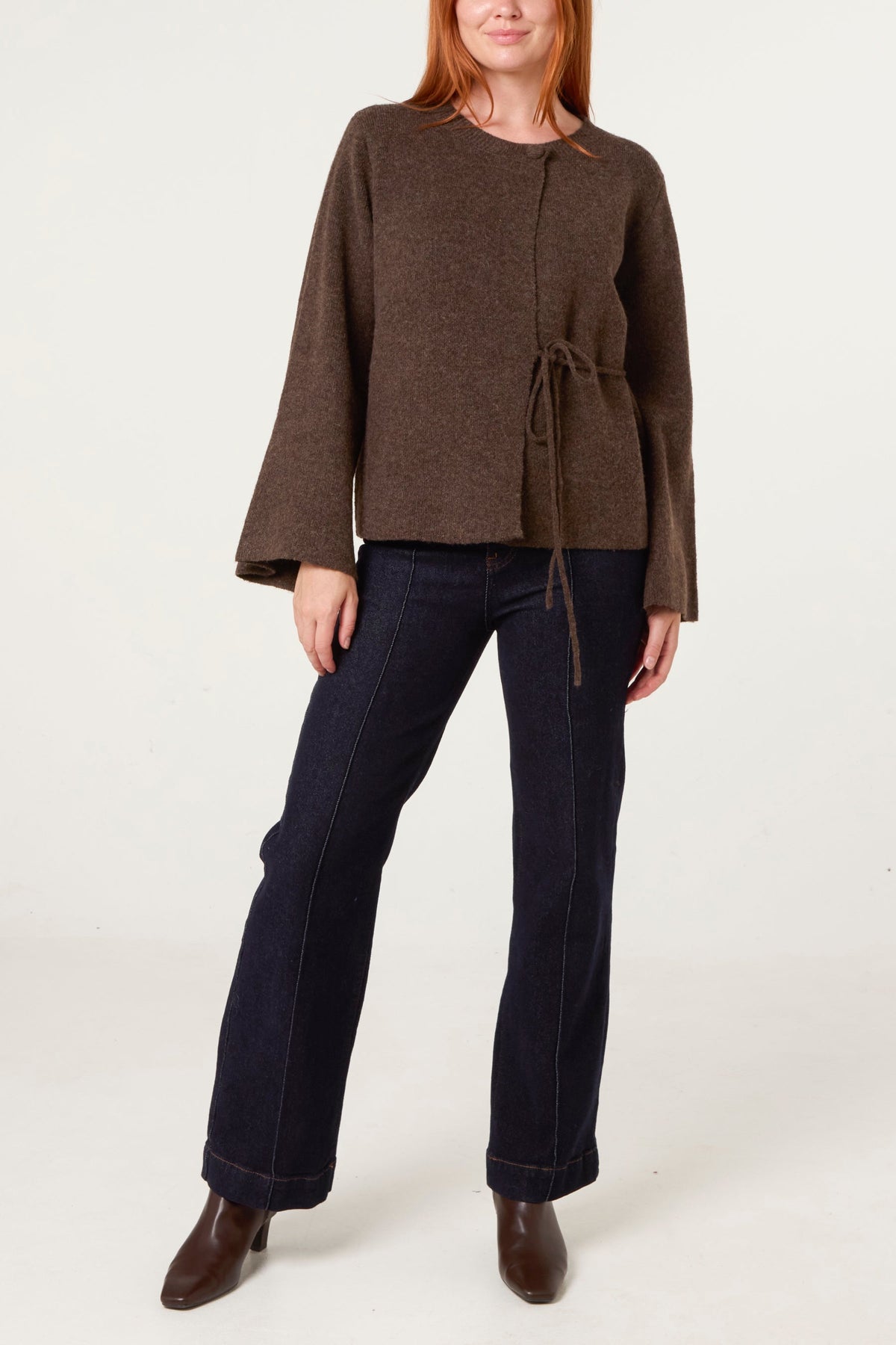 Cardigan Donna Morbido con Fiocco Laterale