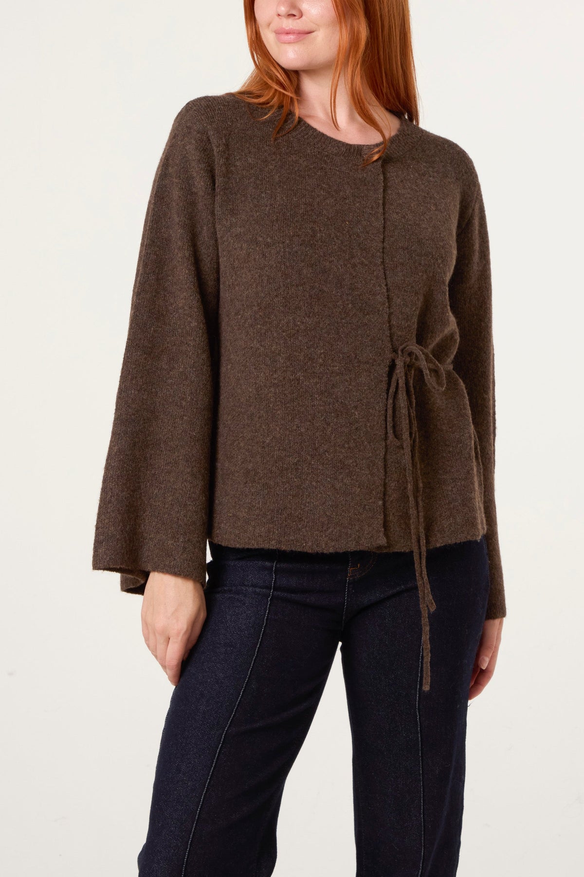 Cardigan Donna Morbido con Fiocco Laterale