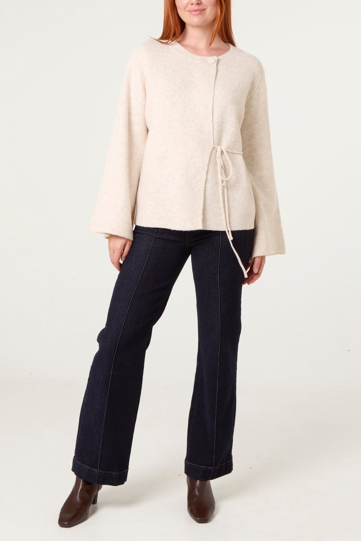 Cardigan Donna Morbido con Fiocco Laterale