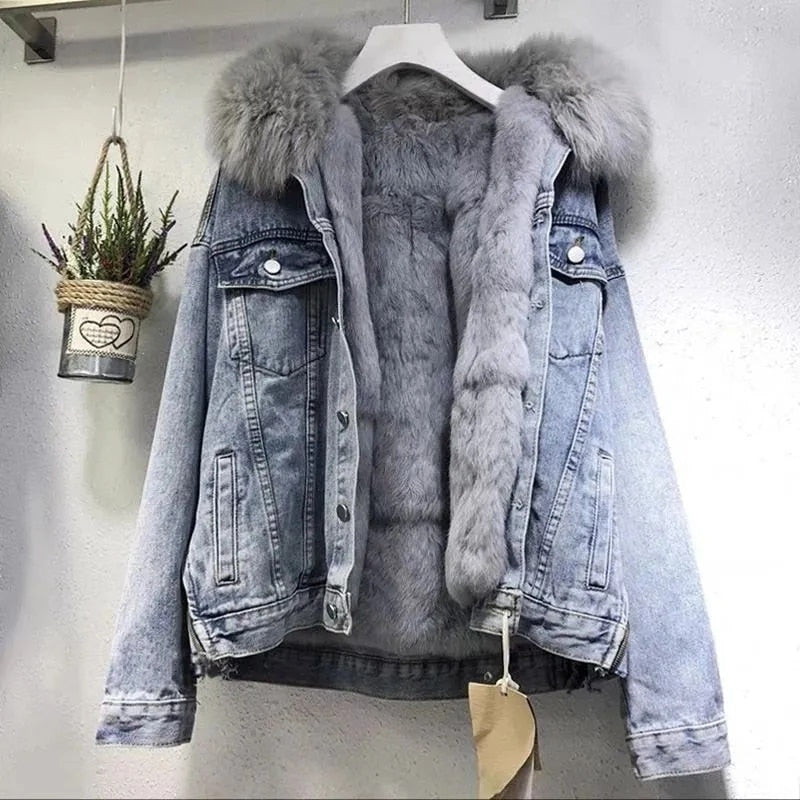 Giacca di Jeans Donna Modello Classico Denim Resistente