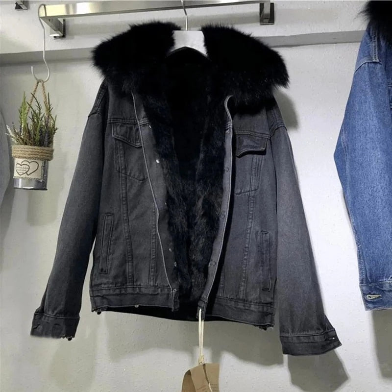 Giacca di Jeans Donna Modello Classico Denim Resistente