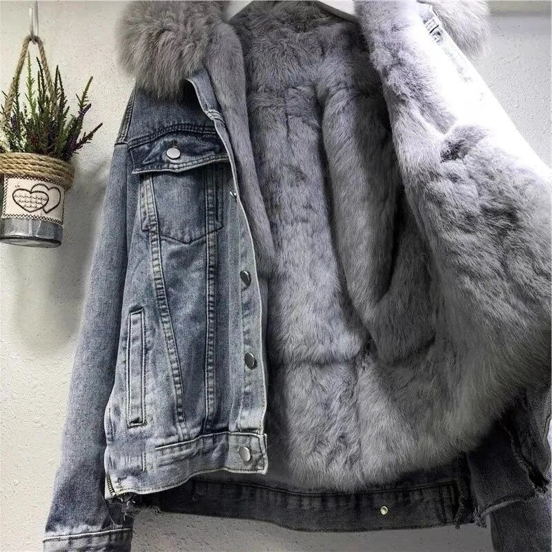 Giacca di Jeans Donna Modello Classico Denim Resistente