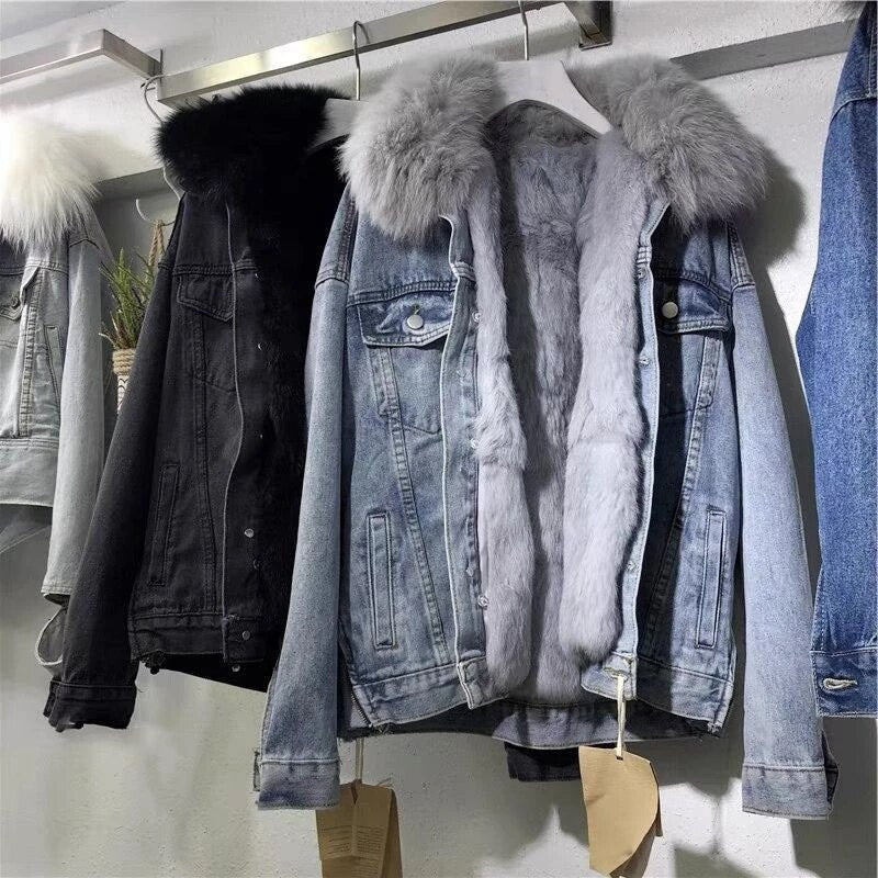 Giacca di Jeans Donna Modello Classico Denim Resistente