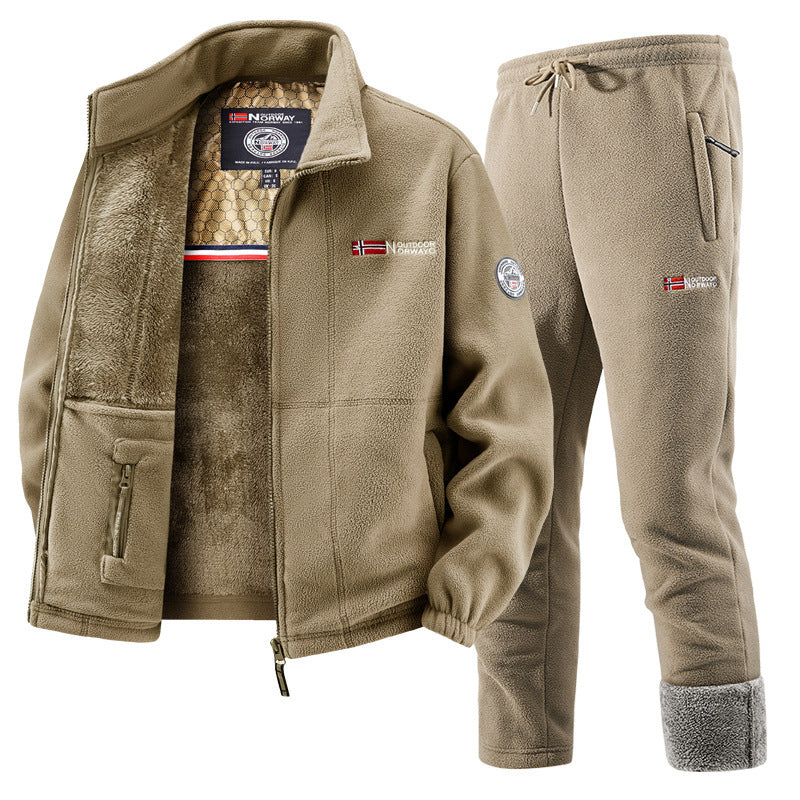 Set Donna Giacca in Pile e Pantaloni da Jogging
