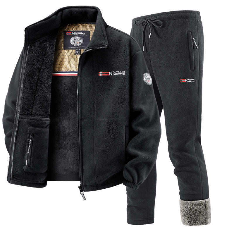 Set Donna Giacca in Pile e Pantaloni da Jogging