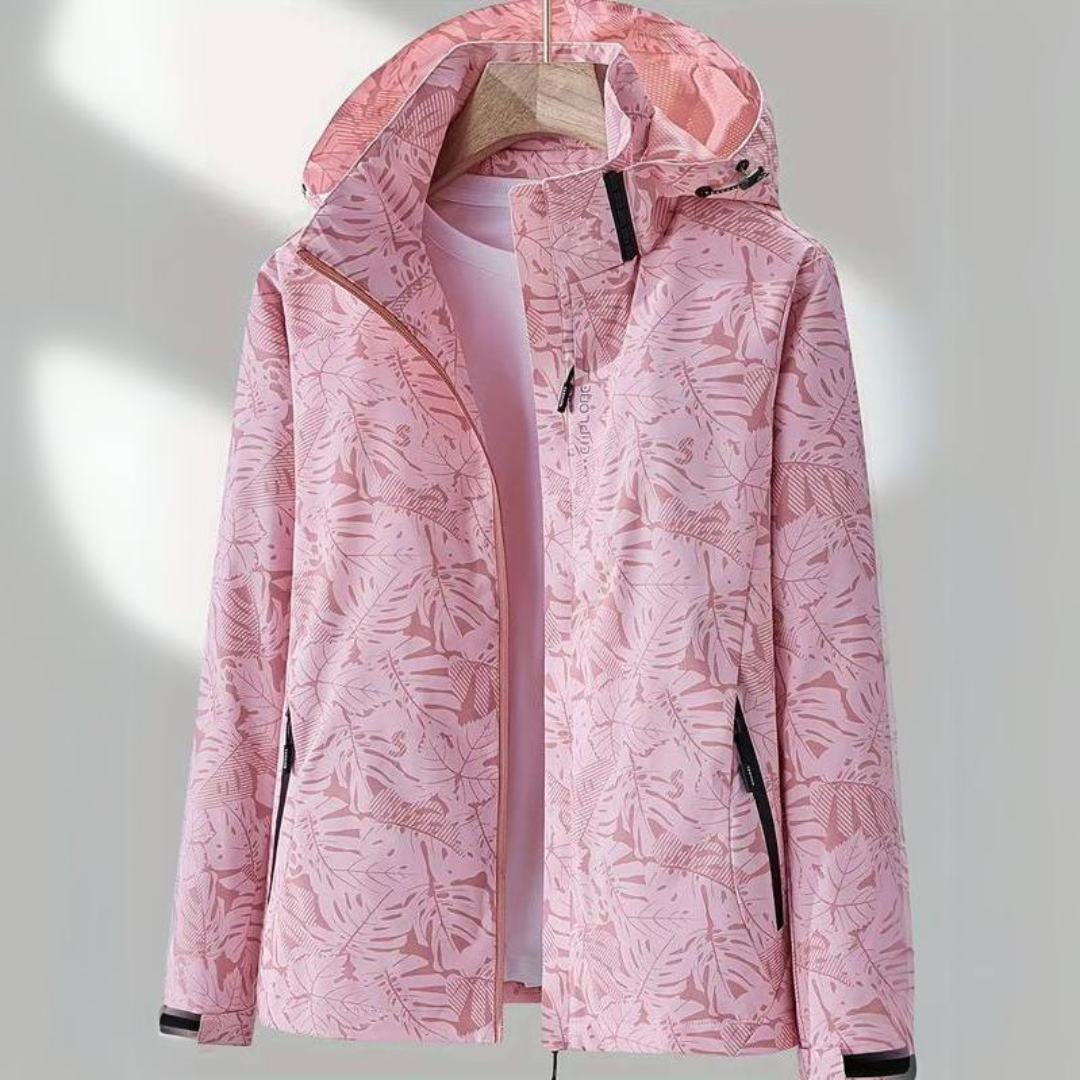 Giacca a Vento Donna Impermeabile Antivento con Zip Frontale