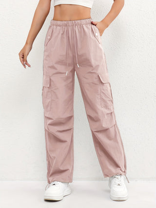 Pantaloni Cargo Donna con Coulisse - Pantaloni Casual Estivi con Tasche