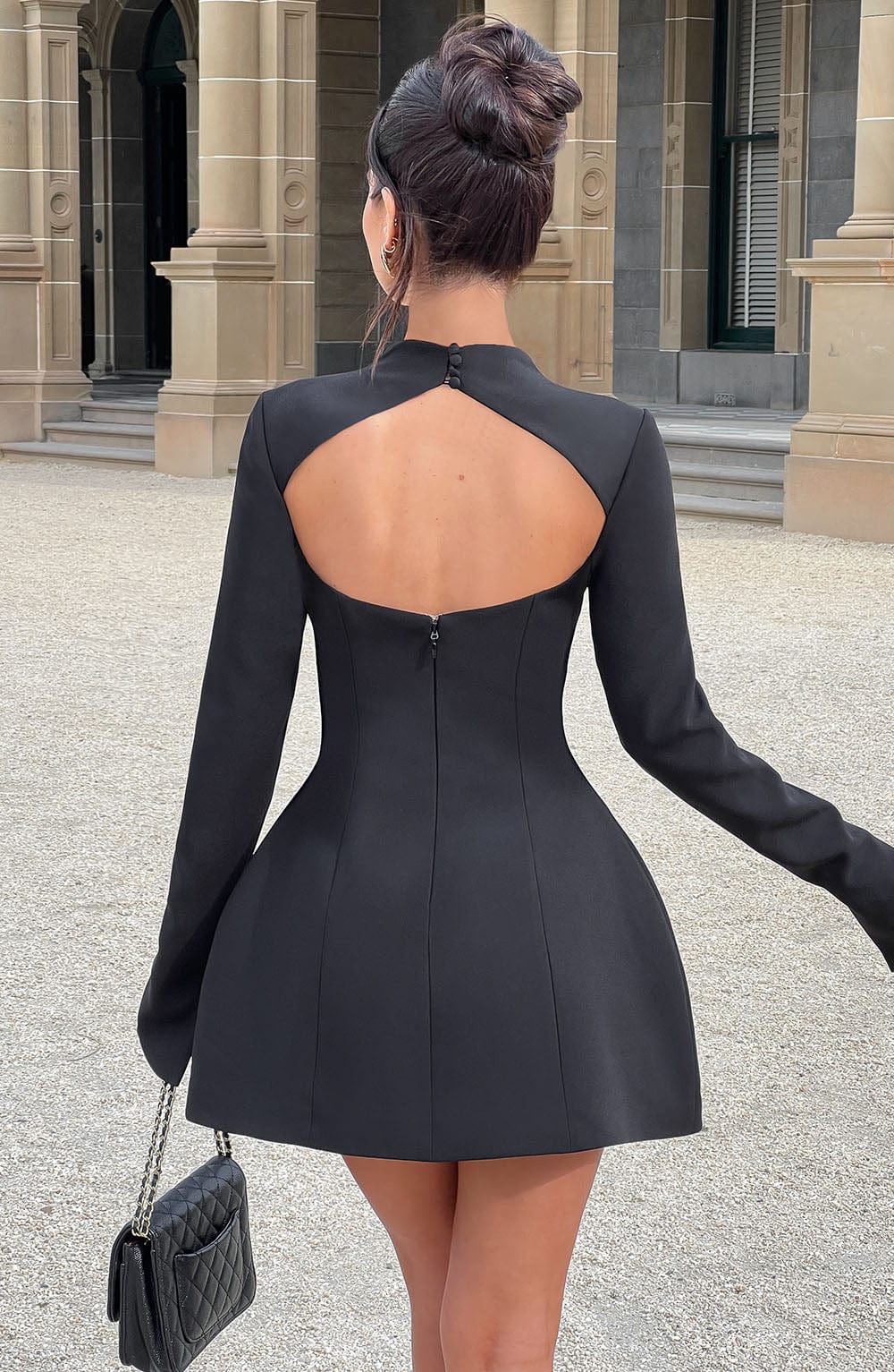 Abito Donna Mini Collo Alto - Vestito Elegante Serata