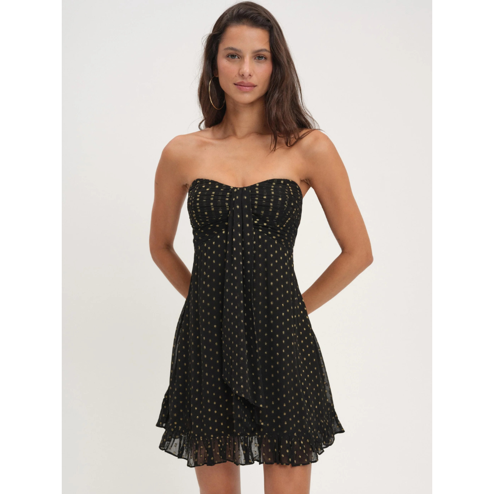Vestito Donna Mini Floreale Senza Spalline da Cerimonia