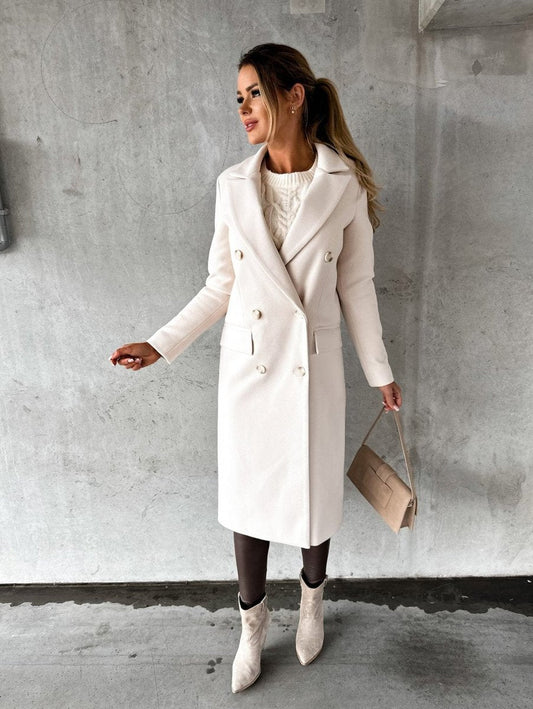 Women's Winter Coat Long Double-Breasted Maxi Overcoat