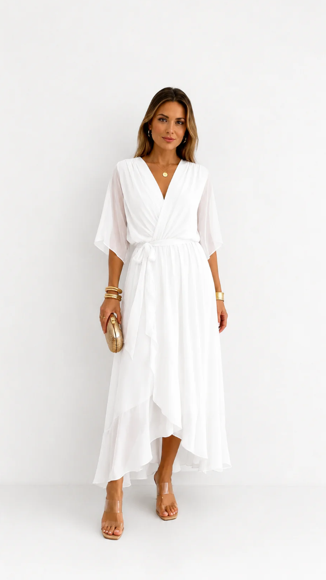 Abito Elegante da Donna a Portafoglio in Chiffon