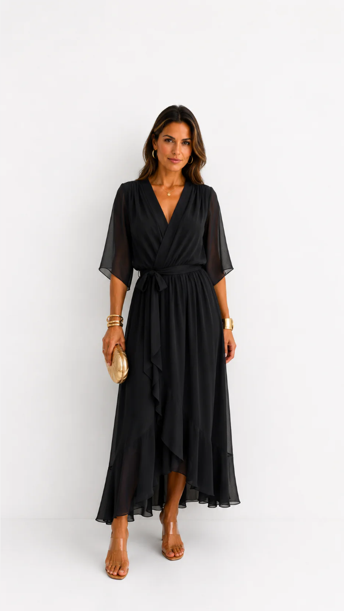 Abito Elegante da Donna a Portafoglio in Chiffon