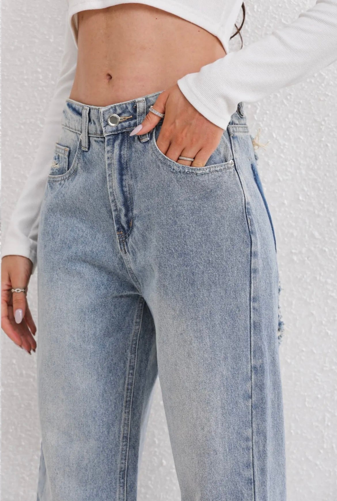 Pantaloni Slim Fit Donna – Look Vintage con Strappi, Adatti per Uso Casual e Quotidiano